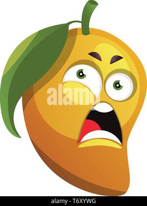 Mango cartoon Böse illustration Vektor auf weißem Hintergrund Stock Vektor