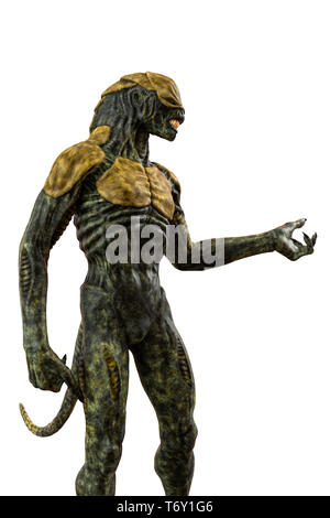 Dies ist ein reptilian König aus dem Weltraum. Dieser Alien etwas Spaß in ihre Kreationen setzen Stockfoto