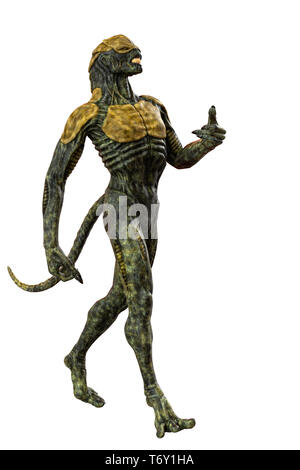 Dies ist ein reptilian König aus dem Weltraum. Dieser Alien etwas Spaß in ihre Kreationen setzen Stockfoto