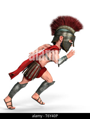 Spartan warrior Cartoon in einen weißen Hintergrund. Dieses spartanischen etwas Spaß in ihre Kreationen setzen Stockfoto