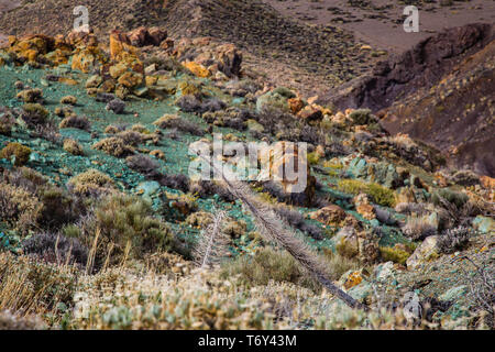 Blick auf die Landschaft im Nationalpark Teide. Teneriffa, Kanarische Inseln, Spanien Stockfoto