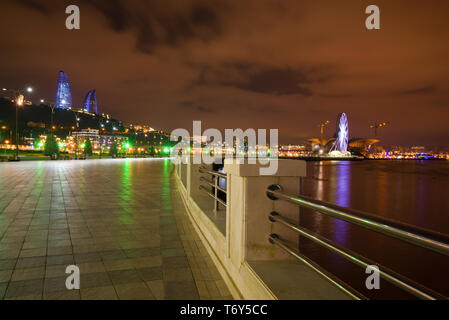 Moderne Baku auf einem Dezember Nacht. Aserbaidschan Stockfoto