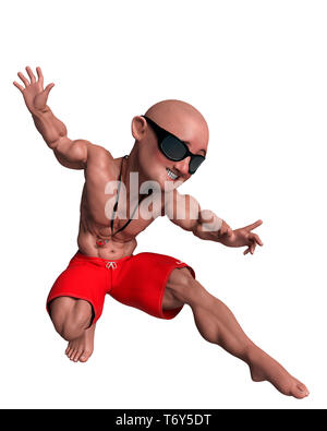 Diese lustige Life guard Cartoon etwas Spaß in ihre Kreationen setzen Stockfoto