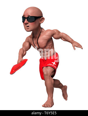 Diese lustige Life guard Cartoon etwas Spaß in ihre Kreationen setzen Stockfoto