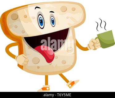 Warmes Brot illustration Vektor auf weißem Hintergrund Stock Vektor