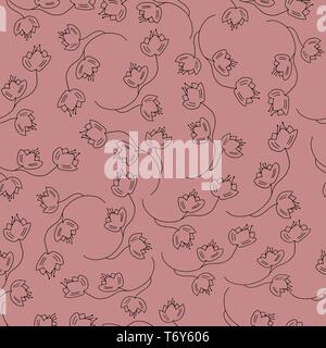 Vector wallpaper Pattern von Orientalischen nahtlose Blumen auf rosa Hintergrund für Design und Textilien Stock Vektor