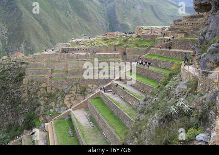 Inka-Ruinen in Ollantaytambo, Peru Stockfoto