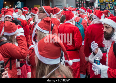 Santacon Veranstaltung in London Stockfoto