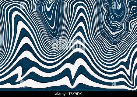 Texturierte Abstract blaue und weiße Kurve wellen Hintergrund Stockfoto