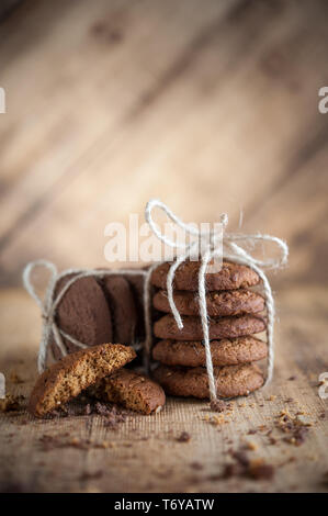 Verschiedene Shortbread, Hafer cookies, Chocolate Chip Keks. Stockfoto