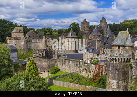 Schloss von Fougères in der Bretagne Frankreich Stockfoto