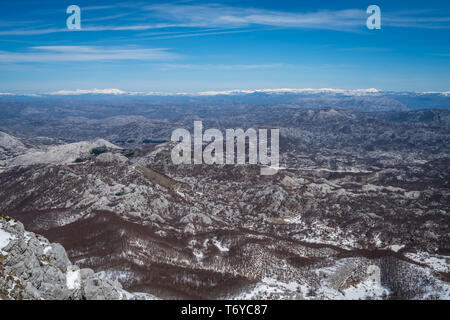 Winter Landschaft der Nationalpark Lovcen Stockfoto
