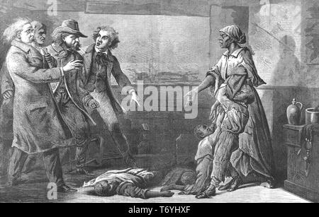 Gravur der modernen Medea, die Geschichte von Margaret Garner, ein Sklave, der aus Kentucky, Ohio, 1867 entgangen. Von der New York Public Library. () Stockfoto