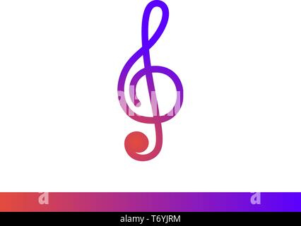 Violinschlüssel Tonart Vektor gradient Symbol. Auf weissem Hintergrund Stock Vektor