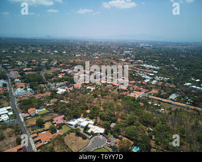 Straßen in Managua Stadt Antenne oben drone Ansicht von oben Stockfoto