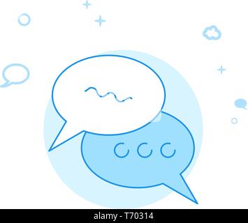 Chat blasen flach Vektor Icon. Dialog und Kommunikation Abbildung. Licht Flat Style. Blue Monochrome Design. Editierbare Schlaganfall. Einstellung der Strichstärke. Stock Vektor
