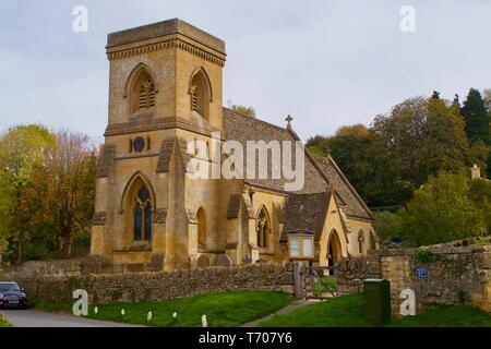 St. Barnabas Kirche, Snowshill, Gloucestershire, England. Stockfoto