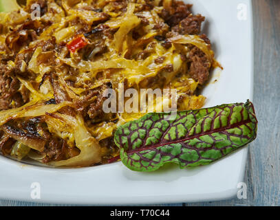 Tex-Mex Kohl Rindfleisch Skillet Tex Mex Stil Stockfoto