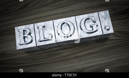 Buchdruck Typ Word blog Stockfoto