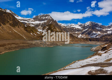 Berge Lago di Ritom See an der Feder Stockfoto