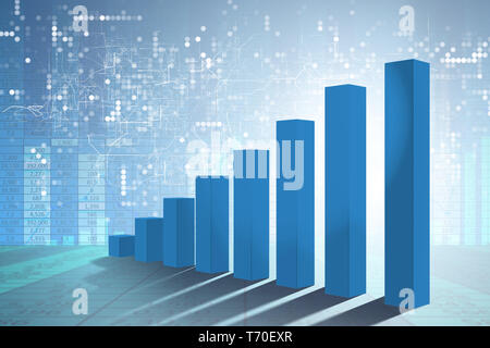 Balkendiagramm angezeigt, Wachstum - 3D-Rendering Stockfoto