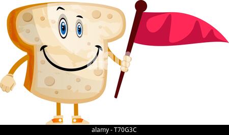Brot mit Flagge illustration Vektor auf weißem Hintergrund Stock Vektor