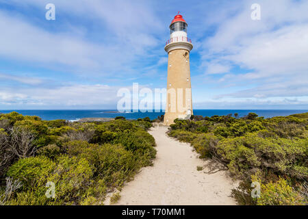 Schöne Aussicht auf das Cape du Couedic Leuchtturms in Südaustralien am Cape du Couedic auf Kangaroo Island. Stockfoto