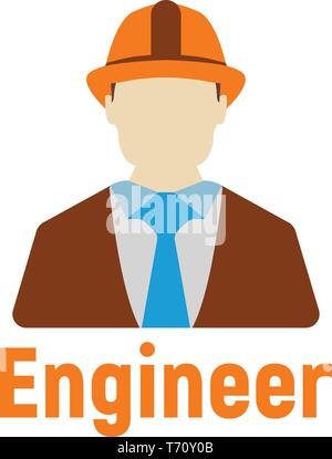 Ingenieur Logo und Symbol. Energy Label für Web auf weißem Hintergrund. Flache Vector Illustration. Stock Vektor