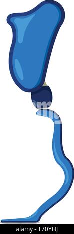 Bein Prothese Logo und Symbol. Cyber Prothese label für Web auf weißem Hintergrund. Cartoon Vector Illustration. Stock Vektor