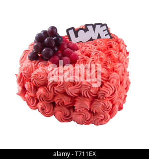 Kuchen oder Liebe geformten Kuchen auf einem Hintergrund Stockfoto