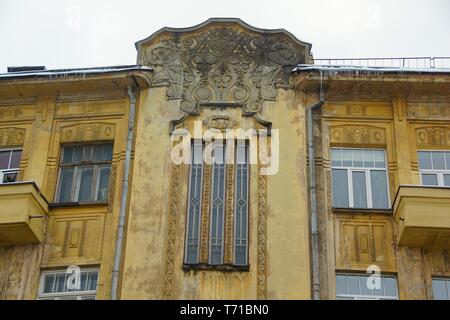 Fragment der Fassade eines Jugendstil Wohnhaus Stockfoto