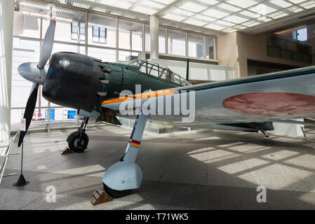 Mitsubishi A6M Zero im Imperial War Museum (Yūshūkan), Chiyoda, Tokio, Japan Stockfoto