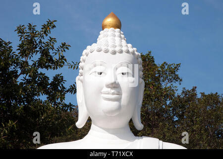 Tha t Thailand, Nahaufnahme des Gesichts von Giant Buddha Statue Stockfoto