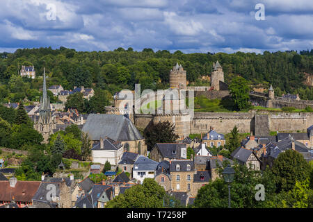 Schloss von Fougères in der Bretagne Frankreich Stockfoto