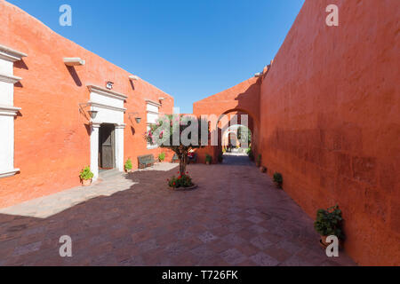 Straßen im Kloster von Santa Catalina Arequipa Peru Stockfoto