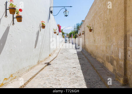 Gasse des Cabildo Arequipa Peru Stockfoto