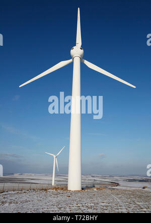 Windenergieanlagen in der Nähe von Calais, Frankreich Stockfoto