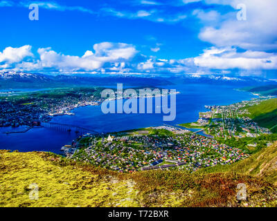 Luftaufnahme von Tromsø, Norwegen Stockfoto