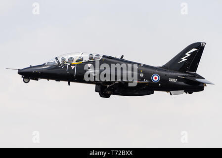 Eine BAE Systems Hawk einmotorige Advanced Trainer Flugzeuge der Royal Air Force. Stockfoto