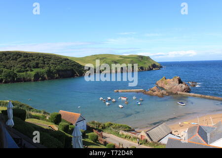 Hope Cove Strand und Hafen, Devon Stockfoto