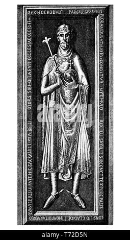 Die Bronze graveslab von Rudolf von Rheinfelden Herzog von Schwaben in der Merseburger Dom, Deutschland, 11. Jahrhundert Stockfoto