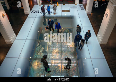 Zollhaus, transparente Eingangsgeschoss mit ein maßstabgetreues Modell des Sydney CBD unter, Sydney, Australien Stockfoto
