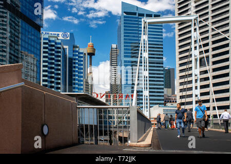 Sydney Tower Auge in die Innenstadt von Sydney in New South Wales, Australien. Bild von Darling Harbour, Sydney, New South Wales, Australien Stockfoto