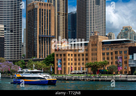 Öffentliche Fähre am Circular Quay in Sydney in New South Wales, Australien Stockfoto