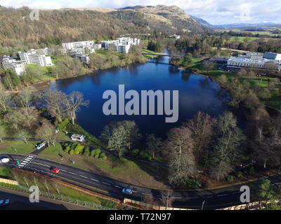 Antenne drone Ansicht der Universität Stirling Campus Stockfoto