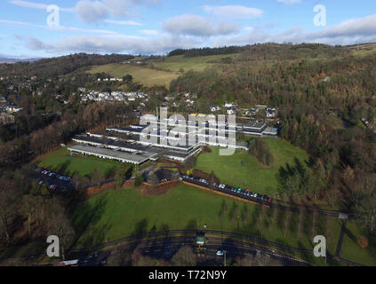 Antenne drone Ansicht der Universität Stirling Campus Stockfoto