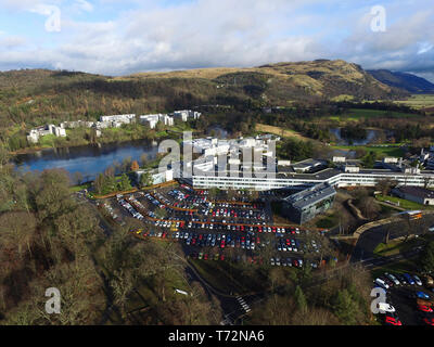 Antenne drone Ansicht der Universität Stirling Campus Stockfoto