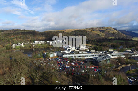 Antenne drone Ansicht der Universität Stirling Campus Stockfoto