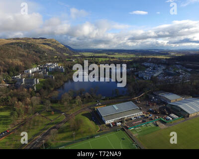 Antenne drone Ansicht der Universität Stirling Campus Stockfoto