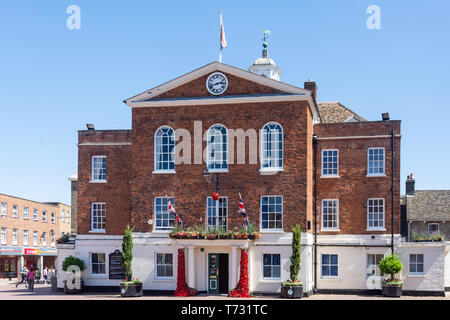 Rathaus, Marktplatz, Huntingdon, Cambridgeshire, England, Vereinigtes Königreich Stockfoto